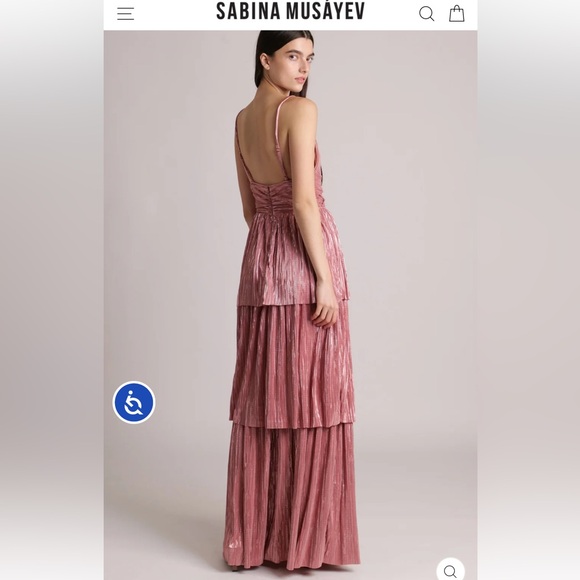 Sabina Musayev Rachel Foil Tiered Maxi Dress - Picture 2 of 7